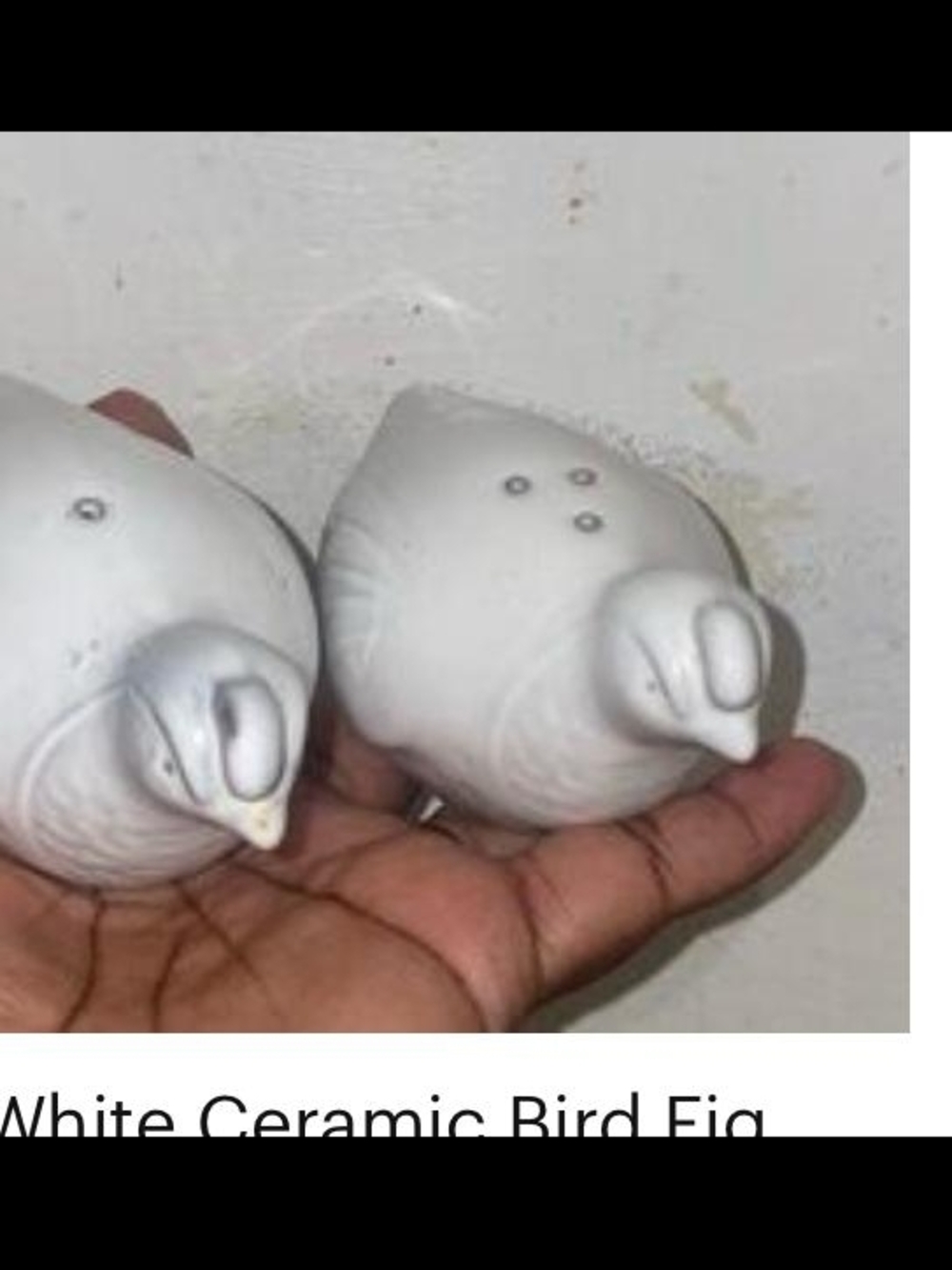 White Ceramic Bird Salt and Pepper Shaker Set